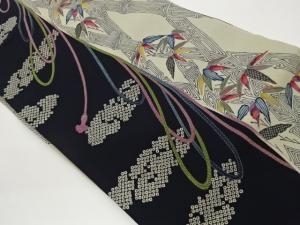 金彩竹に紐模様名古屋帯